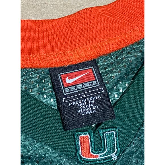 University of Miami Hurricanes #3 Jersey Nike Size Large Green Orange White - Picture 6 of 9